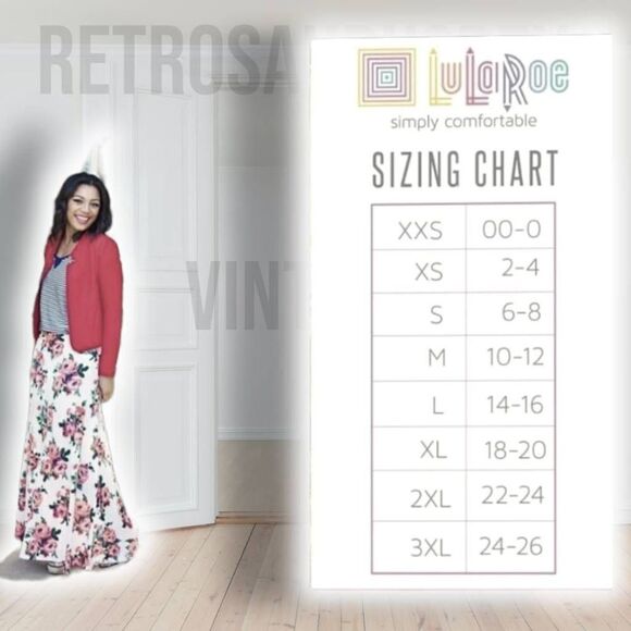 𝅺lularoe Pixelated Brick Red & Yellow Roses Maxi Skirt Dress, Small - Picture 4 of 4